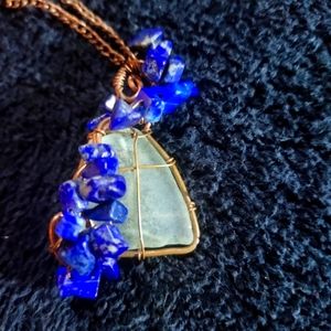 Necklace with stone wrap
